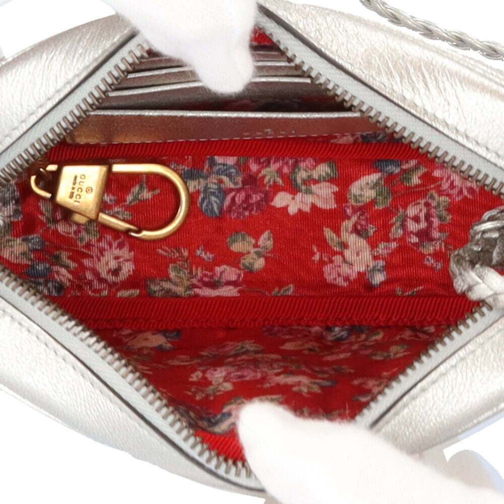 GUCCI Silver GG Marmont Shoulder Bag - Picture 7 of 10